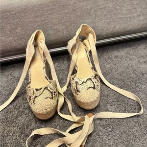 Vince Camuto Snakeskin Espadrille Wedges